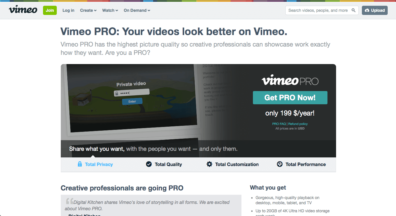 Vimeo Pro Review